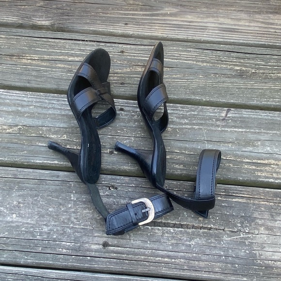 Enzo Angiolini genuine black leather heels size 6 Made in Brazil ankle strap - Picture 9 of 15